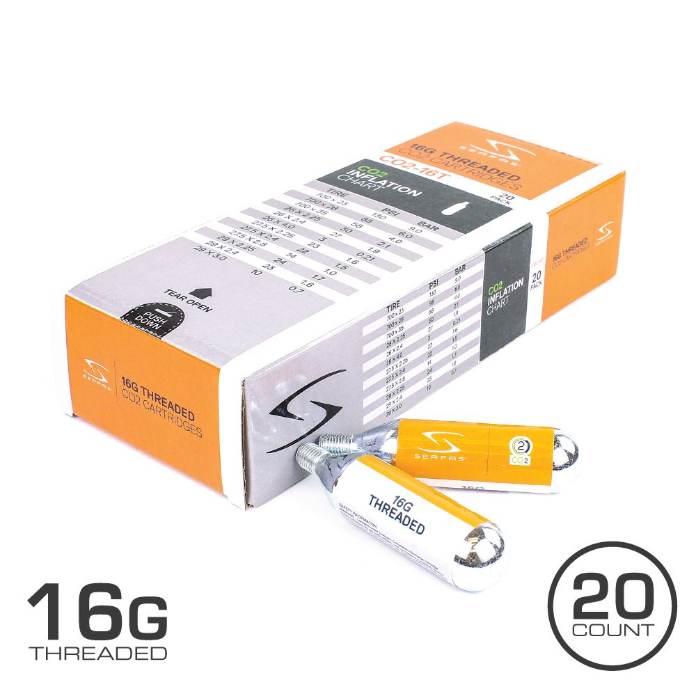 CO2-16T20 16 Gram CO2 Threaded Cartridge (20 Count)