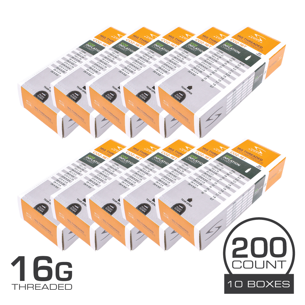 (CO2-16T200) 16 Gram CO2 Threaded Cartridge (200 Count)