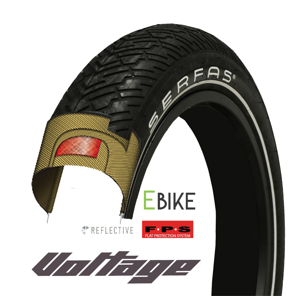 (E-VLT) E-Voltage W/Reflective Sidewall Fat Tires: 20 x 4 / 26 x 4